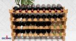 36-Bottle Modular Bamboo Wine Rack Display