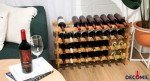 36-Bottle Modular Bamboo Wine Rack Display