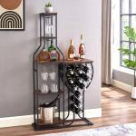 5-Tier Wine Rack with 11-Bottle Glass Holder