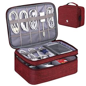 Travel Electronics Organizer Bag - Wine Red