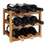9-Bottle Wood Wine Rack – Easy Assembly & Space Saving