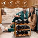 9-Bottle Wood Wine Rack – Easy Assembly & Space Saving