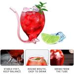 Vampire Wine Glasses Set with Built-In Straws