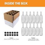 Clear Bordeaux Wine Bottles - 12 Pack