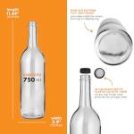 Clear Bordeaux Wine Bottles - 12 Pack