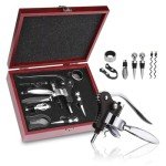 8-Piece Wine Opener Gift Set with Wood Case