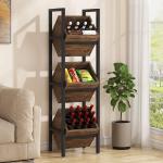 3-Tier Wooden Freestanding Wine Rack Organizer