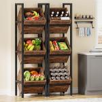 3-Tier Wooden Freestanding Wine Rack Organizer