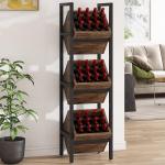 3-Tier Wooden Freestanding Wine Rack Organizer