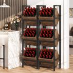 3-Tier Wooden Freestanding Wine Rack Organizer