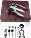 8-Piece Wine Opener Gift Set with Wood Case