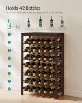 42-Bottle Bamboo Wine Rack with Tabletop Storage