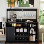 47" Farmhouse Coffee Bar with Wine Rack & Storage