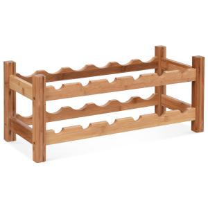 2-Tier Bamboo Wine Rack for 12 Bottles