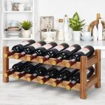 2-Tier Bamboo Wine Rack for 12 Bottles