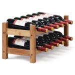 2-Tier Bamboo Wine Rack for 12 Bottles