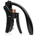 Ergonomic Manual Wine Bottle Opener - Black & Bronze