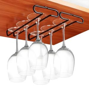 GeLive 10-Inch Under Cabinet Wine Glass Rack Set