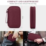 Portable Waterproof Cable Organizer Bag in Wine Red