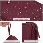 Portable Waterproof Cable Organizer Bag in Wine Red
