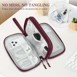 Portable Waterproof Cable Organizer Bag in Wine Red