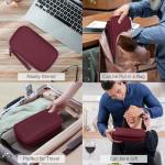Portable Waterproof Cable Organizer Bag in Wine Red