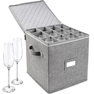 LotFancy Stackable Champagne Flute Storage Case