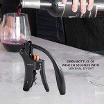 Ergonomic Manual Wine Bottle Opener - Black & Bronze
