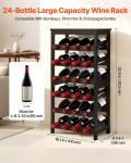 VEVOR 24-Bottle Freestanding Wine Rack - 6 Tiers