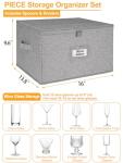 Wine Glass Storage Box with Padded Dividers