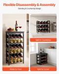 VEVOR 24-Bottle Freestanding Wine Rack - 6 Tiers