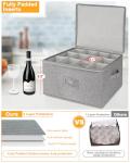 Wine Glass Storage Box with Padded Dividers