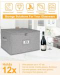Wine Glass Storage Box with Padded Dividers