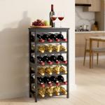 VEVOR 24-Bottle Freestanding Wine Rack - 6 Tiers
