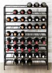 Freestanding Black Metal 9-Tier Wine Rack
