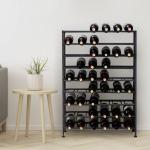 Freestanding Black Metal 9-Tier Wine Rack