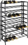 Freestanding Black Metal 9-Tier Wine Rack