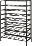 Freestanding Black Metal 9-Tier Wine Rack