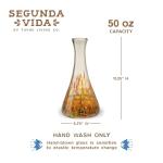 Hand Blown Colorful Wine Decanter, 50 oz