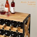 20-Bottle Freestanding Wooden Top Wine Rack