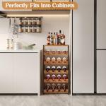 20-Bottle Freestanding Wooden Top Wine Rack