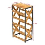 20-Bottle Freestanding Wooden Top Wine Rack