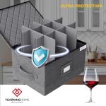 YearningHome Stackable Wine Glass Storage Box, Holds 12
