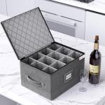 YearningHome Stackable Wine Glass Storage Box, Holds 12