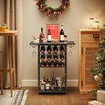 5-Tier Freestanding Wine Rack with Glass Holder