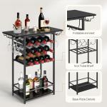 5-Tier Freestanding Wine Rack with Glass Holder