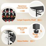 5-Tier Freestanding Wine Rack with Glass Holder