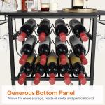 5-Tier Freestanding Wine Rack with Glass Holder