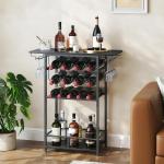 5-Tier Freestanding Wine Rack with Glass Holder