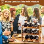 9-Bottle Wood Wine Rack – Space-Saving Design